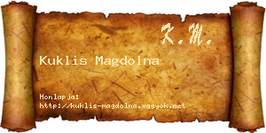Kuklis Magdolna névjegykártya