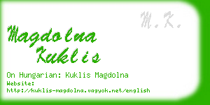 magdolna kuklis business card